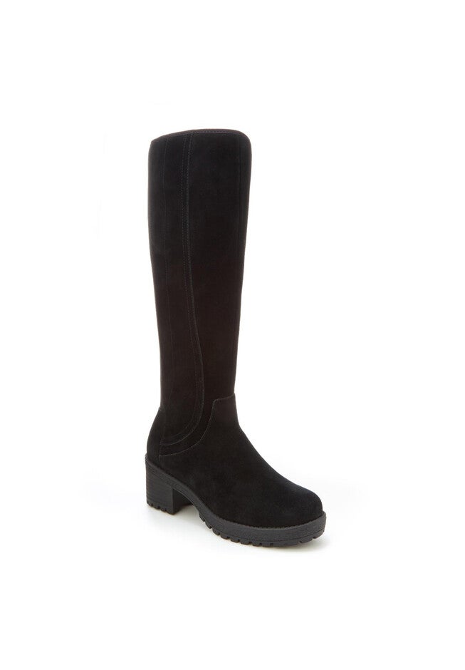 Doyle Waterproof Tall Calf Boot, BLACK SUEDE, hi-res image number null