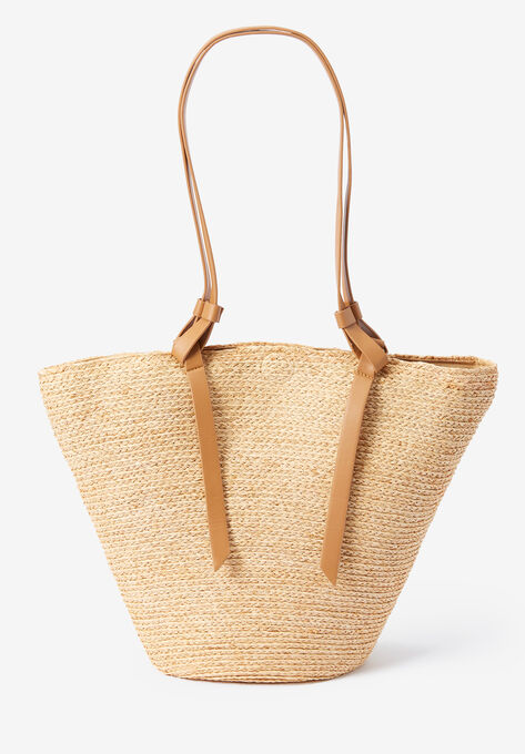 Straw Tote., , on-hover image number null