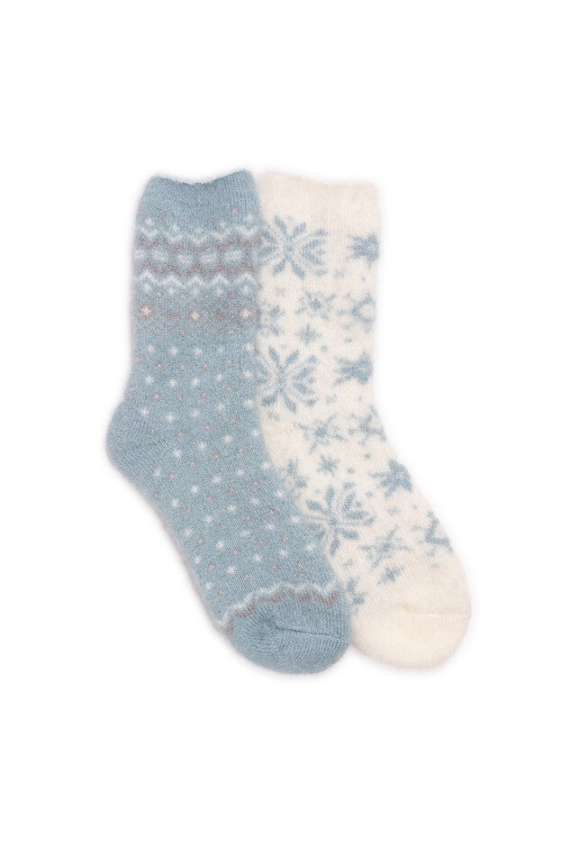 2 Pack Novelty Socks, BLUE IVORY, hi-res image number null
