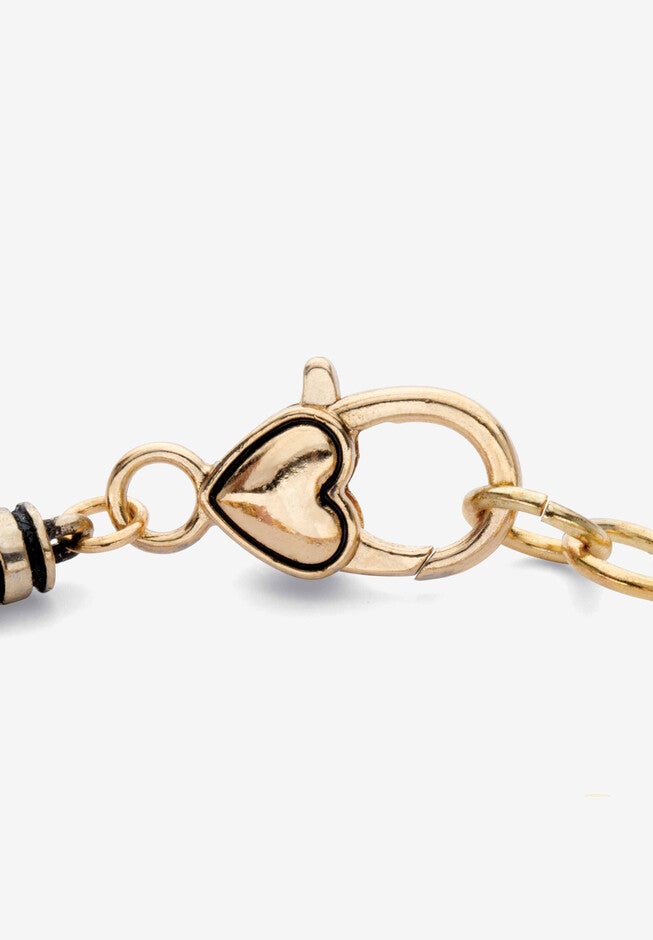 Goldtone Lucite Medical Nurse Bali Style Beaded Charm Bracelet, , on-hover image number null