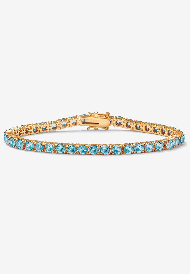 Birthstone Tennis Bracelet In Gold-Plated, DECEMBER, hi-res image number 0