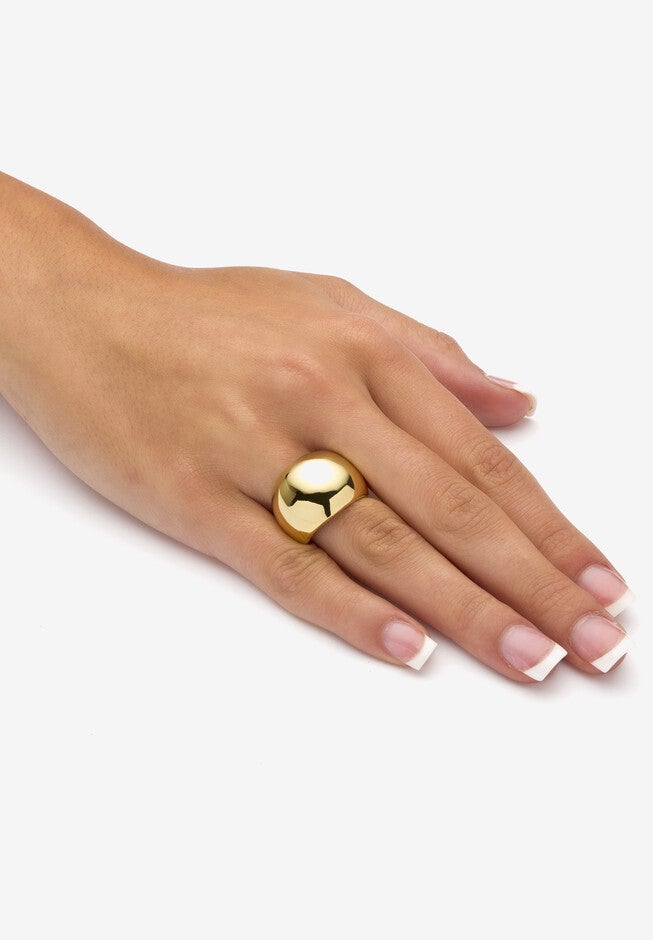 Yellow Gold-Plated Polished Dome Ring (8Mm) Jewelry, , alternate image number null