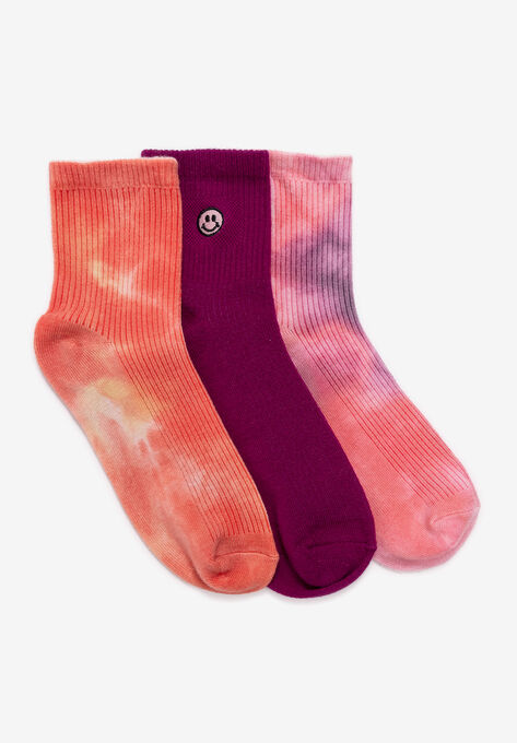 3 Pack Terry Crew Sock, ROSE, hi-res image number null