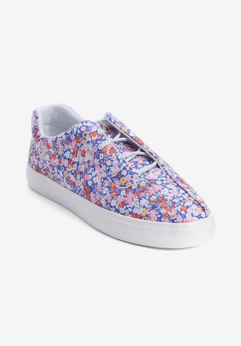 The Bungee Slip On Sneaker, PURPLE FLORAL, hi-res image number null