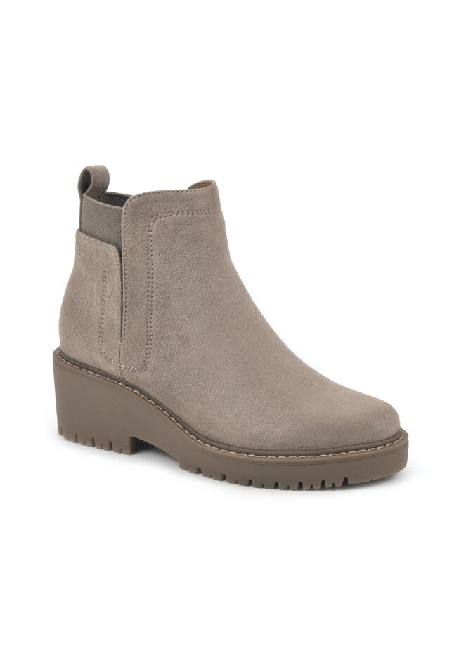 White Mountain Dear Wedge Bootie, SAND FABRIC, hi-res image number 0