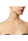 Sterling Silver Diamond Accent Pisces Zodiac Key Pendant Necklace, , alternate image number null