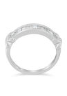 Sterling Silver Baguette Cut Diamond Channel Set Wedding Ring, , on-hover image number null