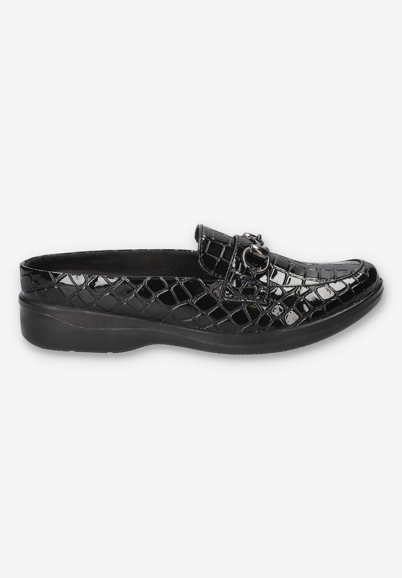 Nell Comfort Mule, BLACK CROCO, alternate image number 2