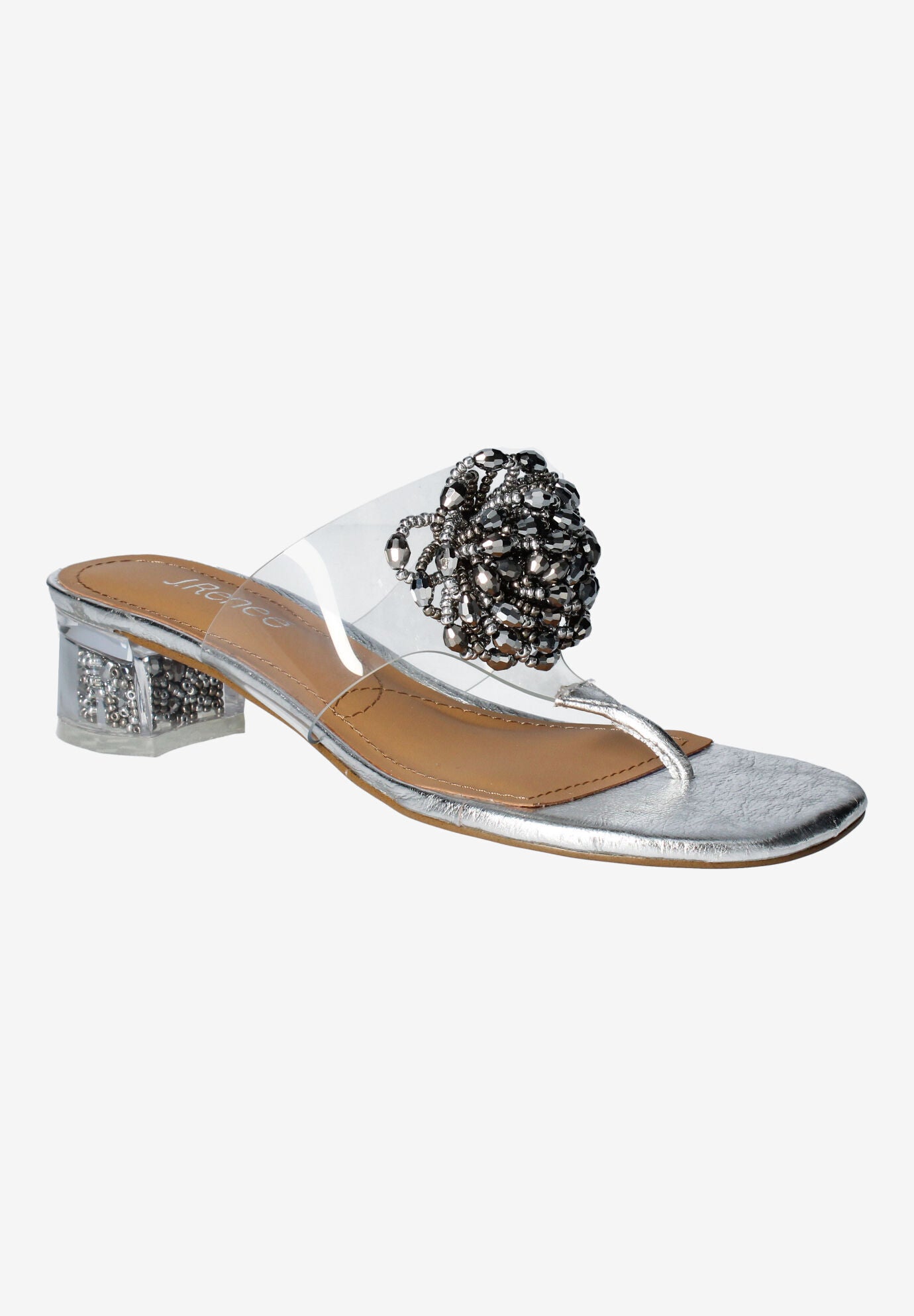 Fenella Thong Sandal, CLEAR SILVER PEWTER, hi-res image number 0