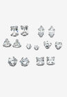 8.16 Tcw Cz Platinum-Plated Sterling Silver 7-Pair Set Of Stud Earrings Set, SILVER, hi-res image number null