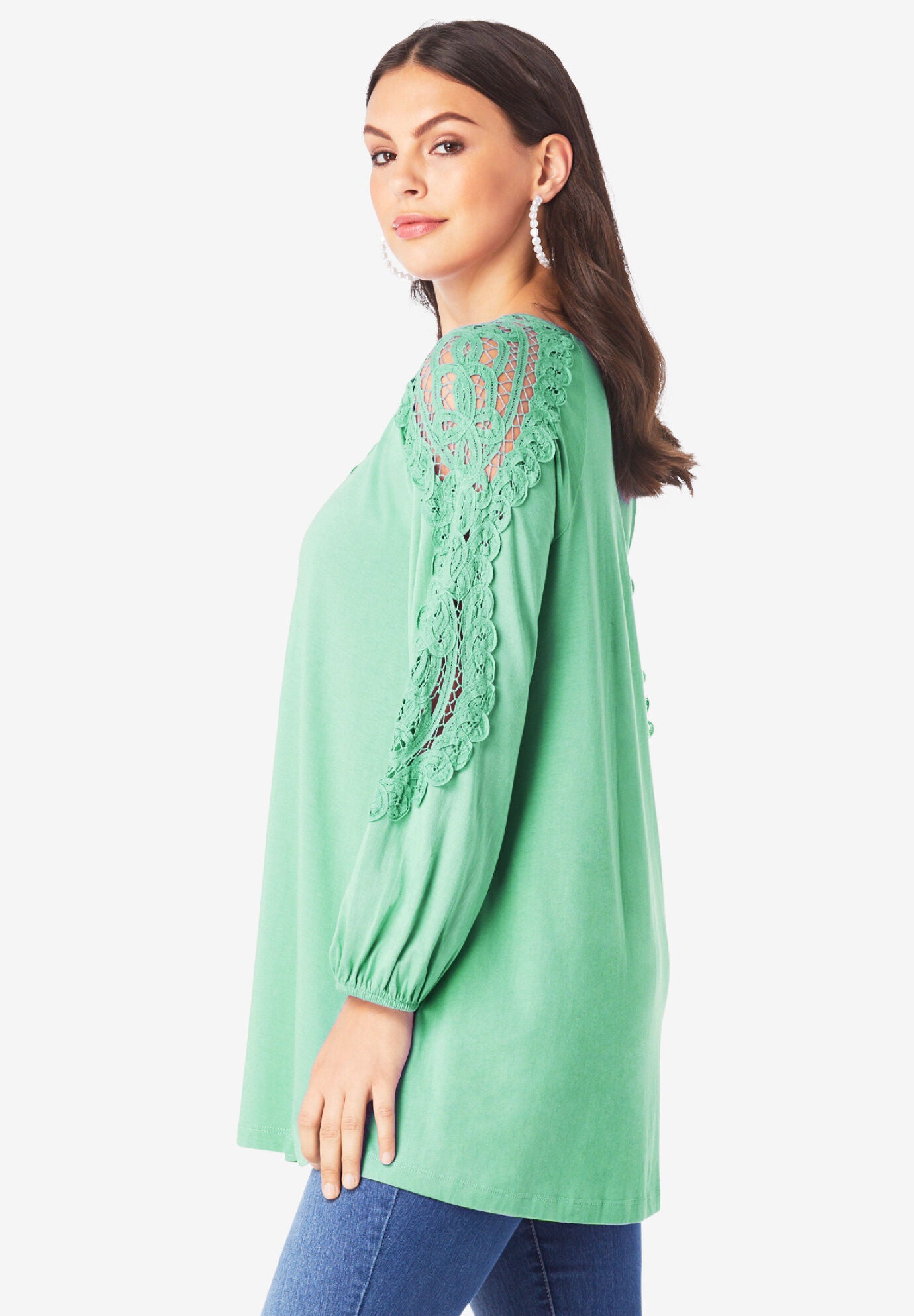 Illusion Lace Tunic, , alternate image number 2