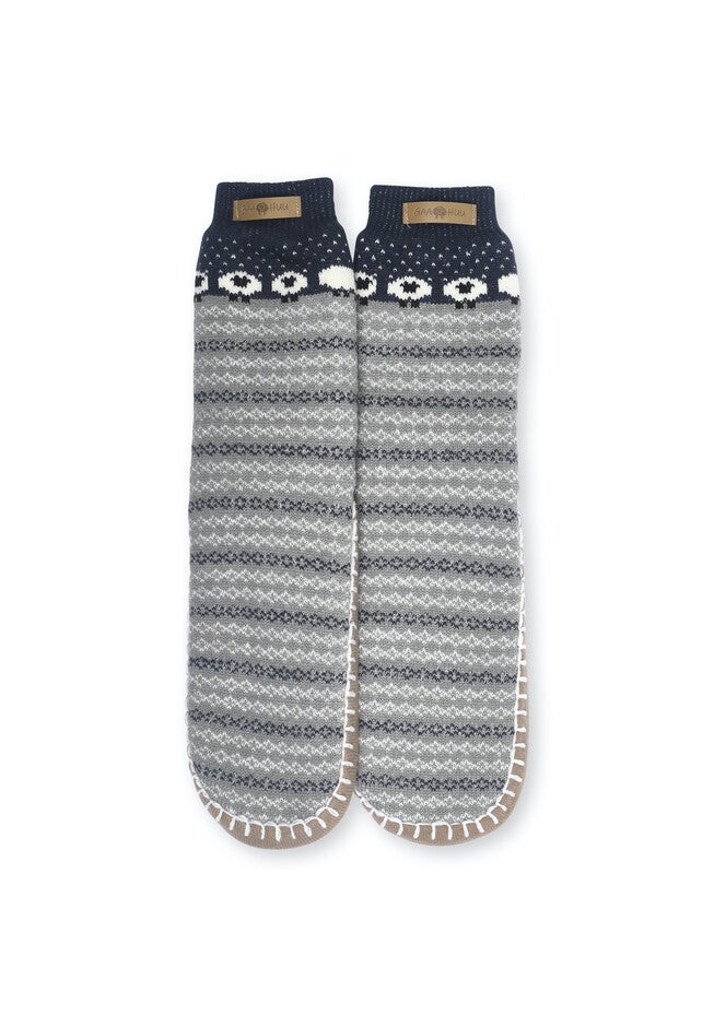 Cuffed Pattern Slipper Sock, , alternate image number 4