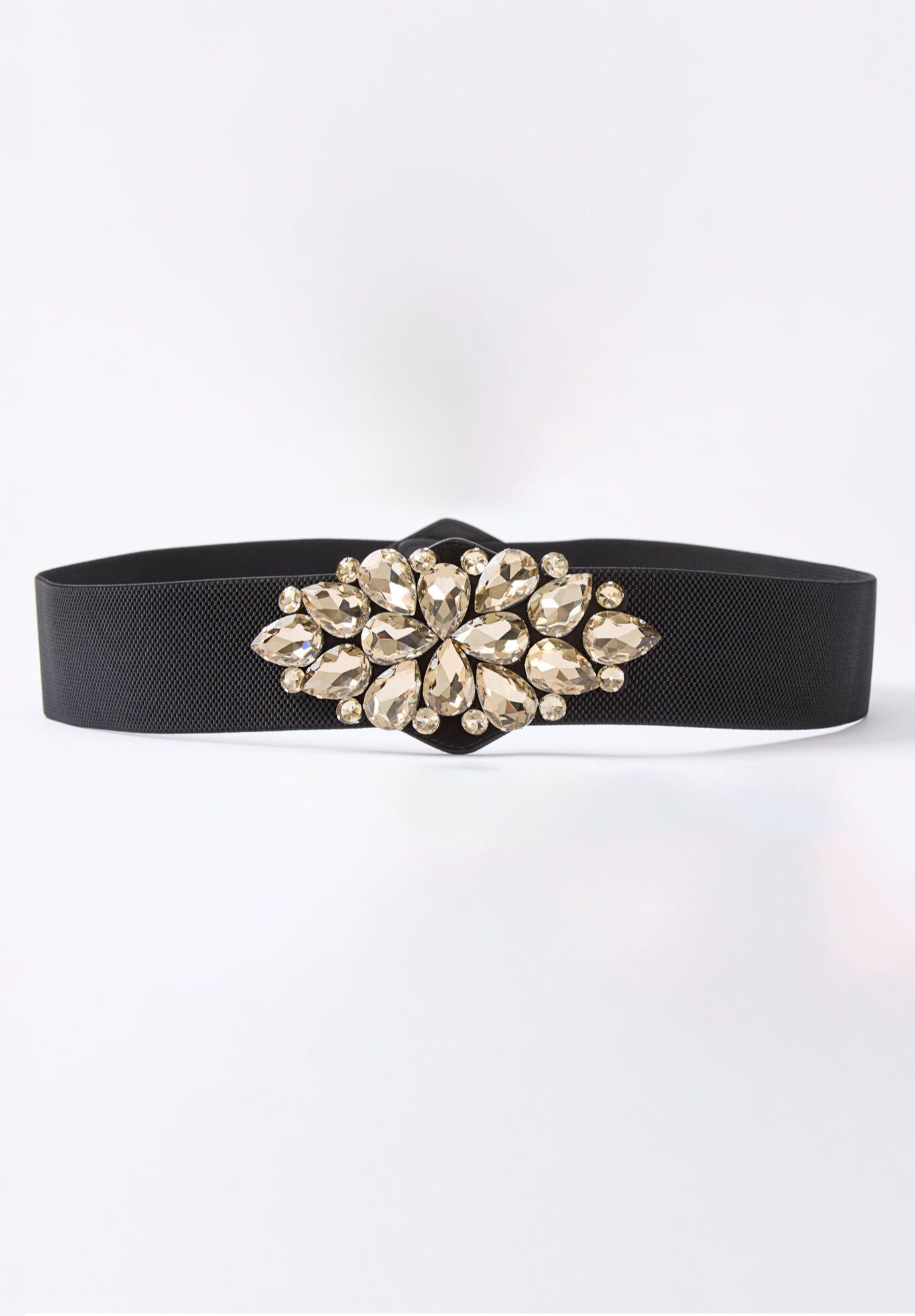 Rhinestone Stretch Belt, BLACK, hi-res image number 0