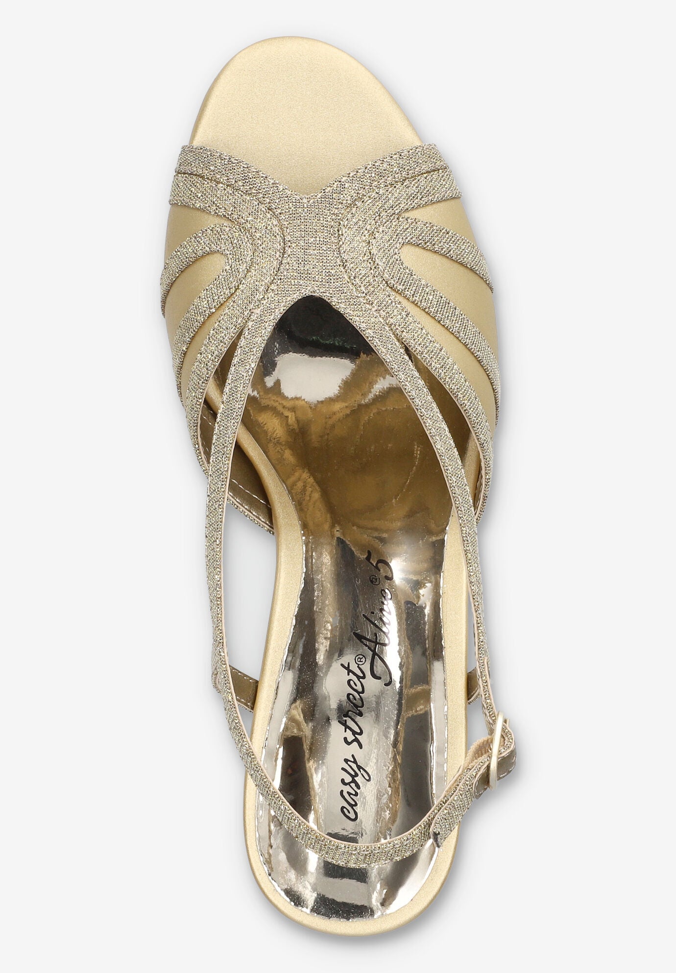 Starlight Heeled Sandals, GOLD SATIN, alternate image number 6
