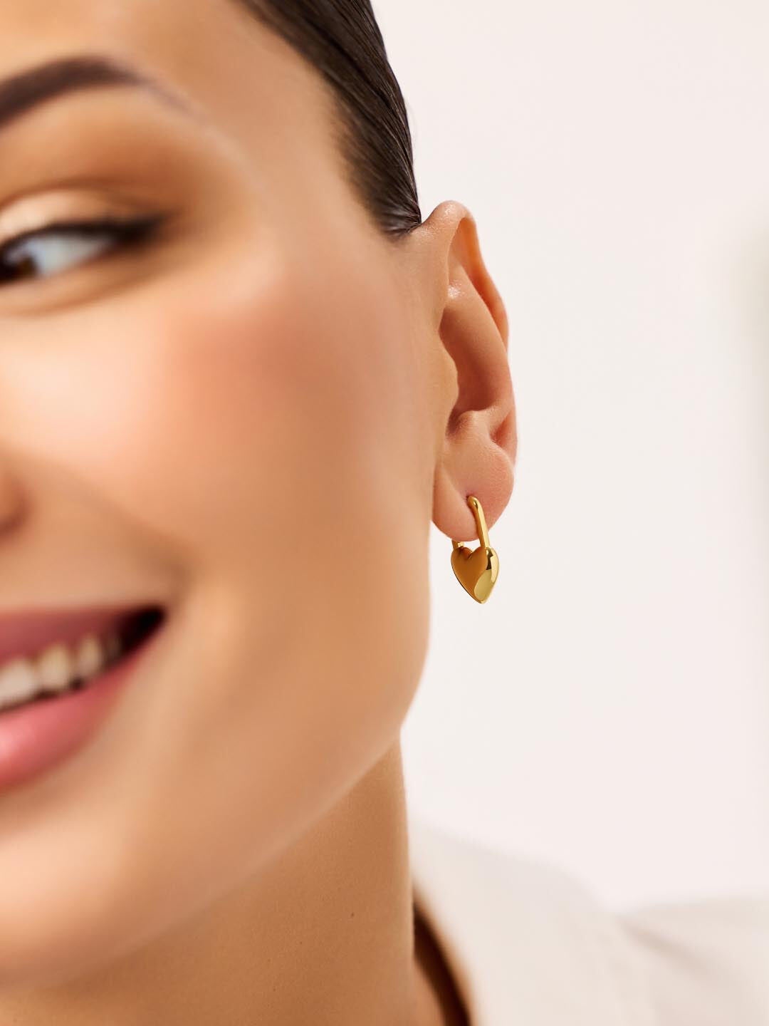 Heart Earrings - Cameron, GOLD, alternate image number 4