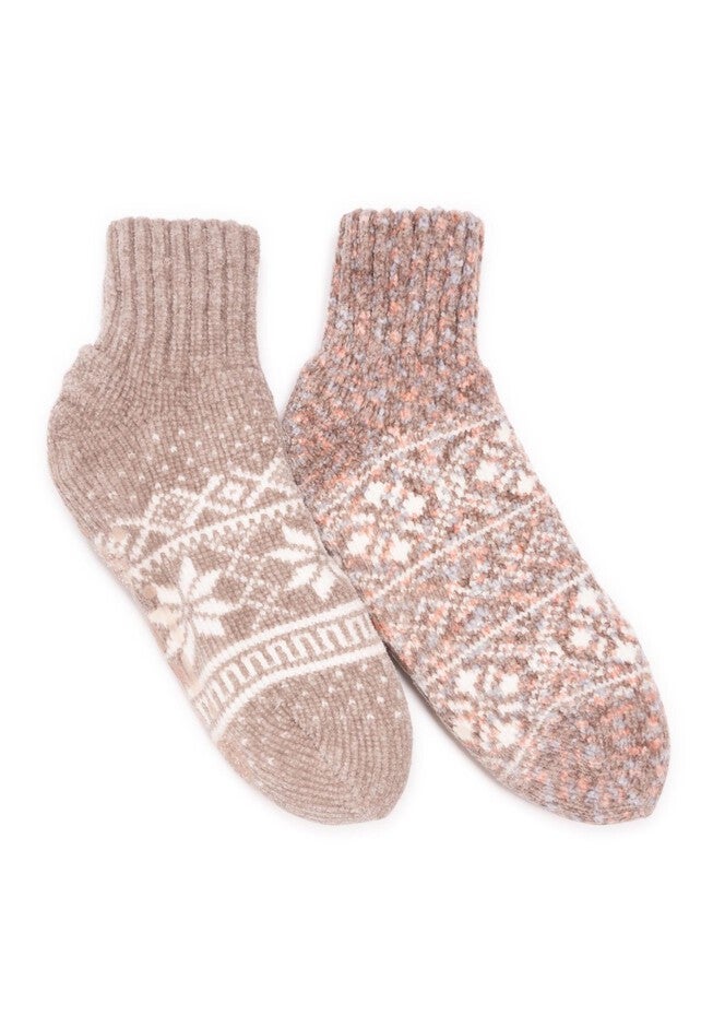 2 Pack Chenille Cabin Socks, DRIFTWOOD, hi-res image number 0