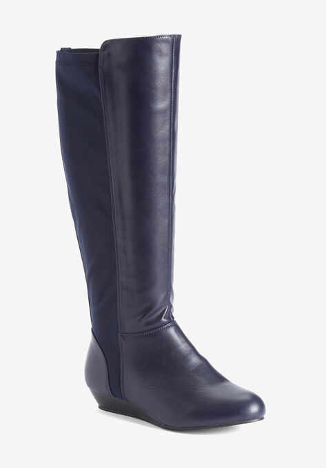 The Claudette Wide Calf Boot, NAVY, hi-res image number null