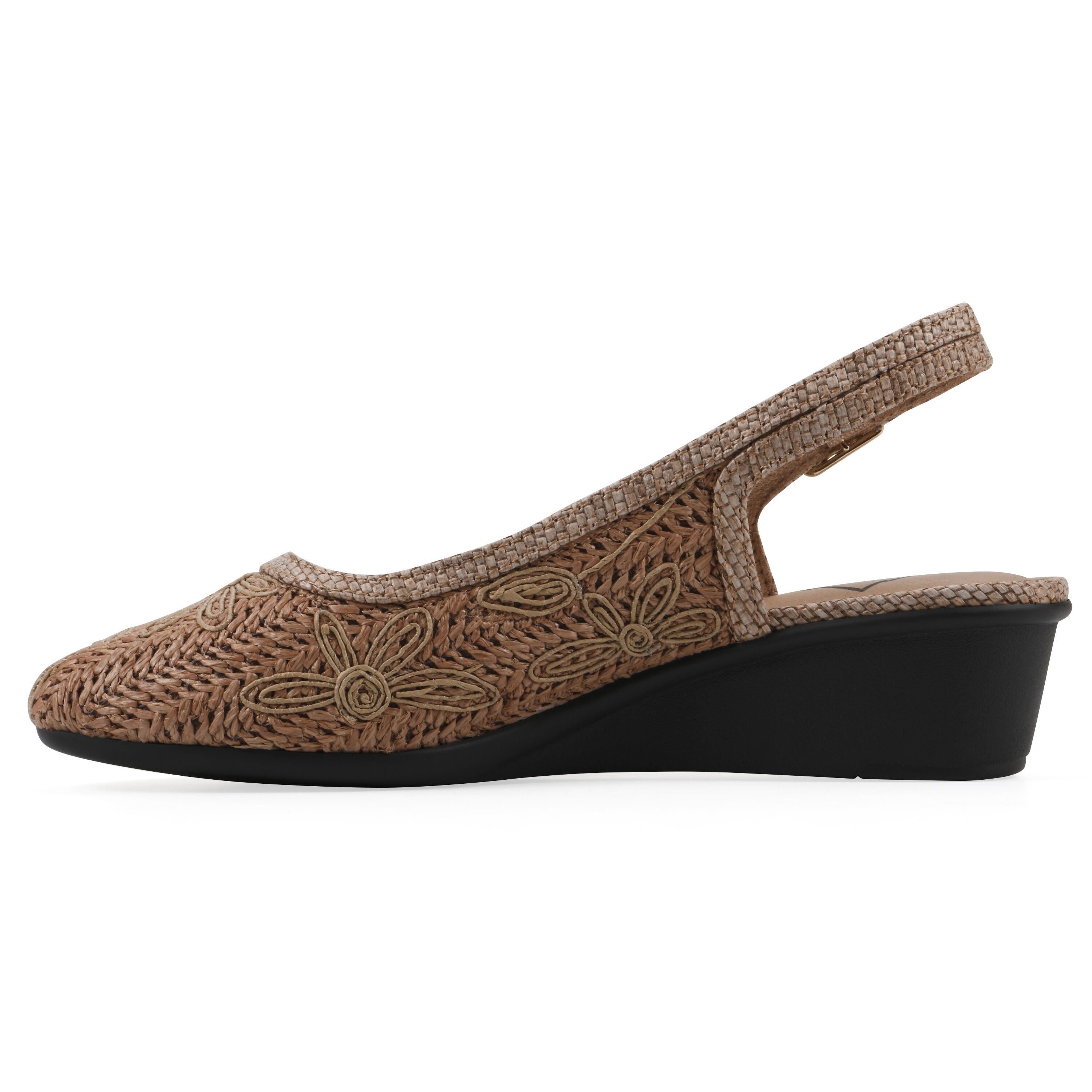 Boris Slingback Wedge, COGNAC FABRIC, alternate image number 3