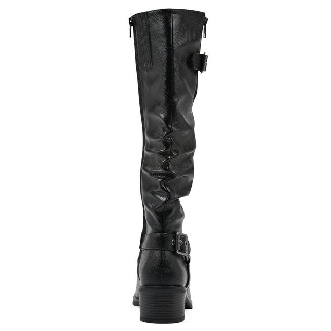 Cushion Wide Calf Tall Shaft Riding Boot, BLACK, on-hover image number null