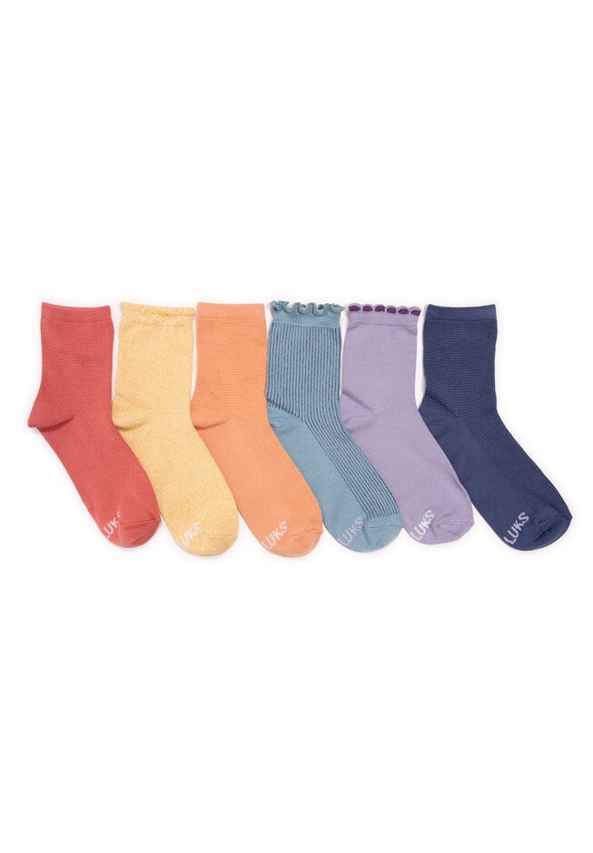 Women'S 6 Pack Whisper Soft Crew Socks, MID BRIGHT, hi-res image number null