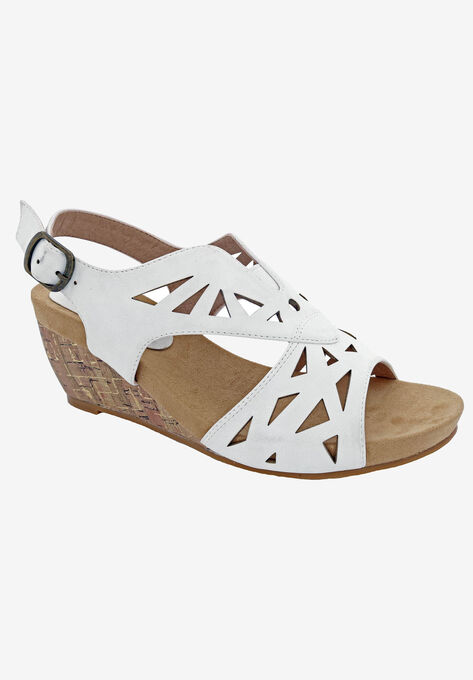 Beauty Wedge Sandal, WHITE FAUX NUBUCK, hi-res image number null