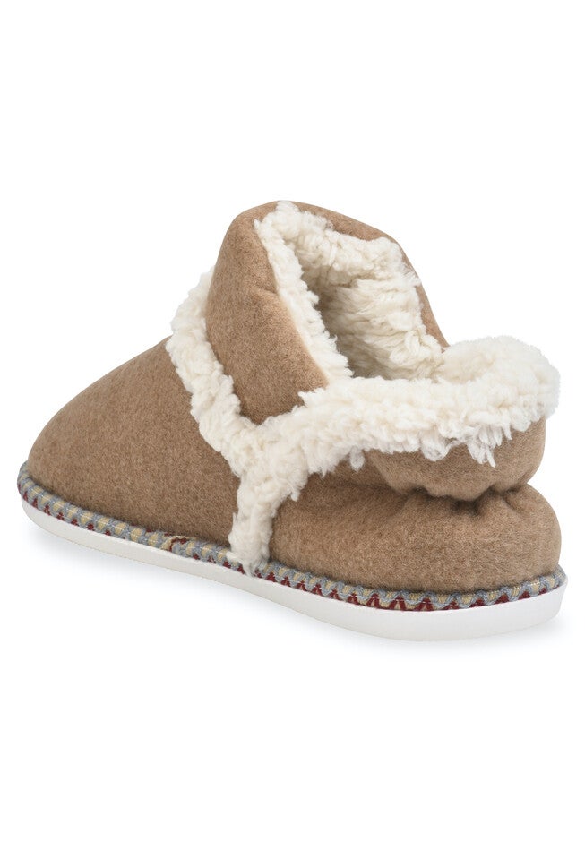 Faux Wool Felted Ankle Boot Slippers, , on-hover image number null
