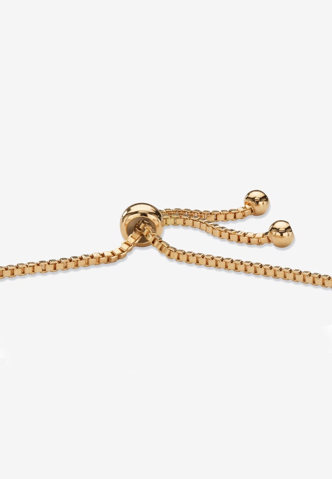 1.60 Cttw. Birthstone And Cz Gold-Plated Bolo Bracelet 10 inches, , on-hover image number 1
