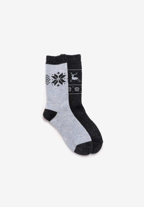 2 Pair Pack Wool Boot Socks, DARK GREY MOONSTONE, hi-res image number null