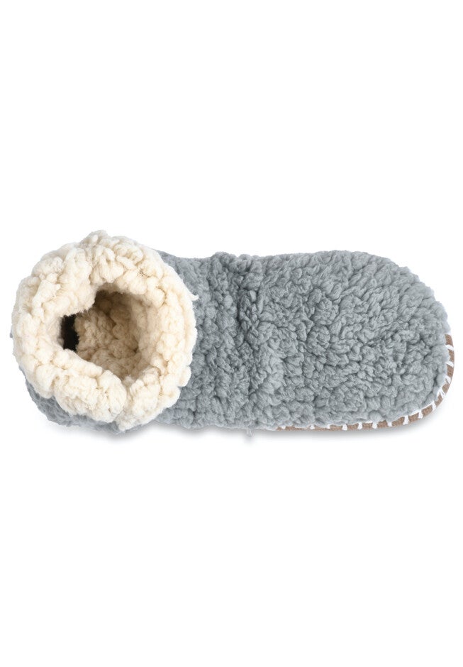 Womens Faux Shearling Slipper Sock With Sidewall Slippers, , alternate image number 3