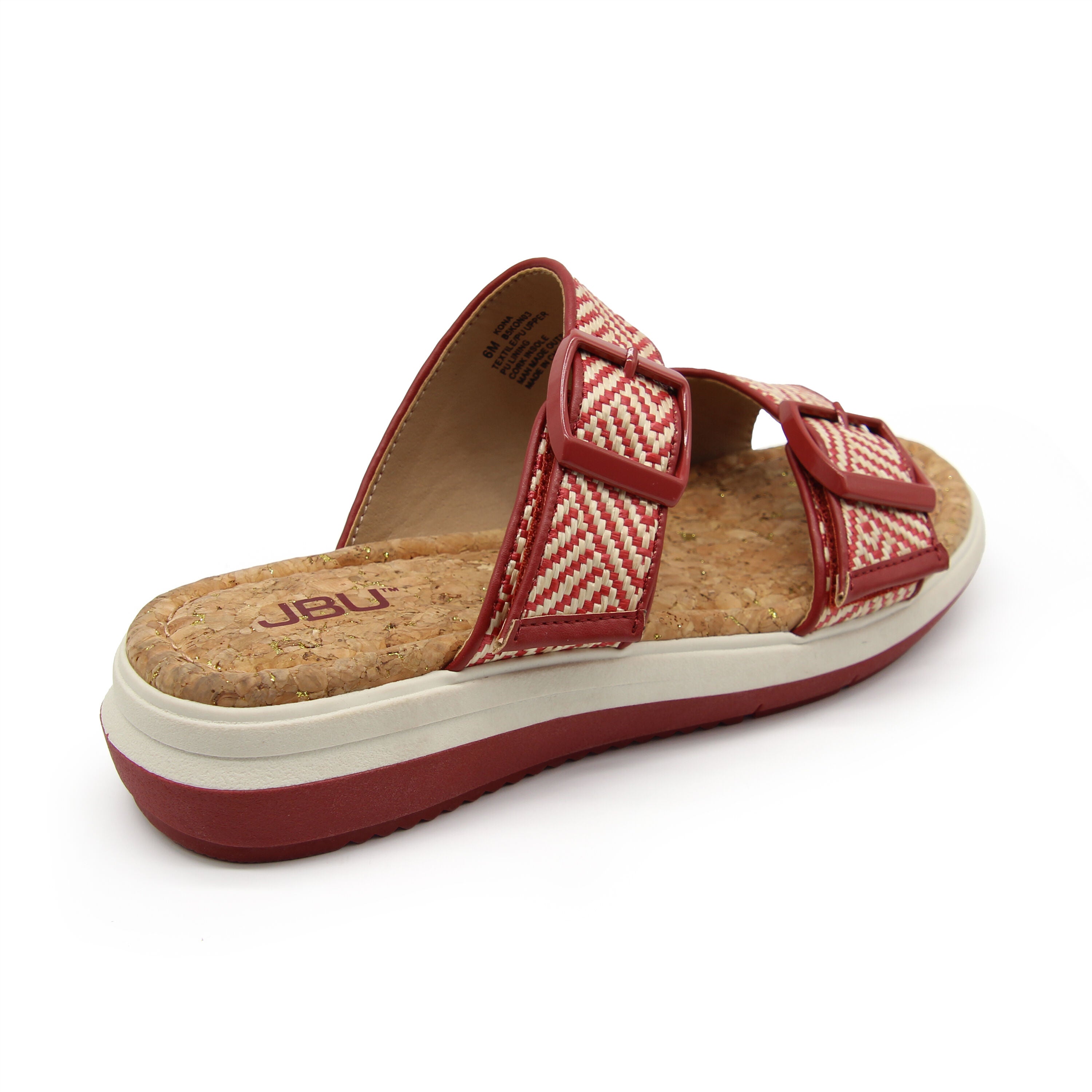 Kona Sandal, RED CREAM RAFFIA, on-hover image number 1