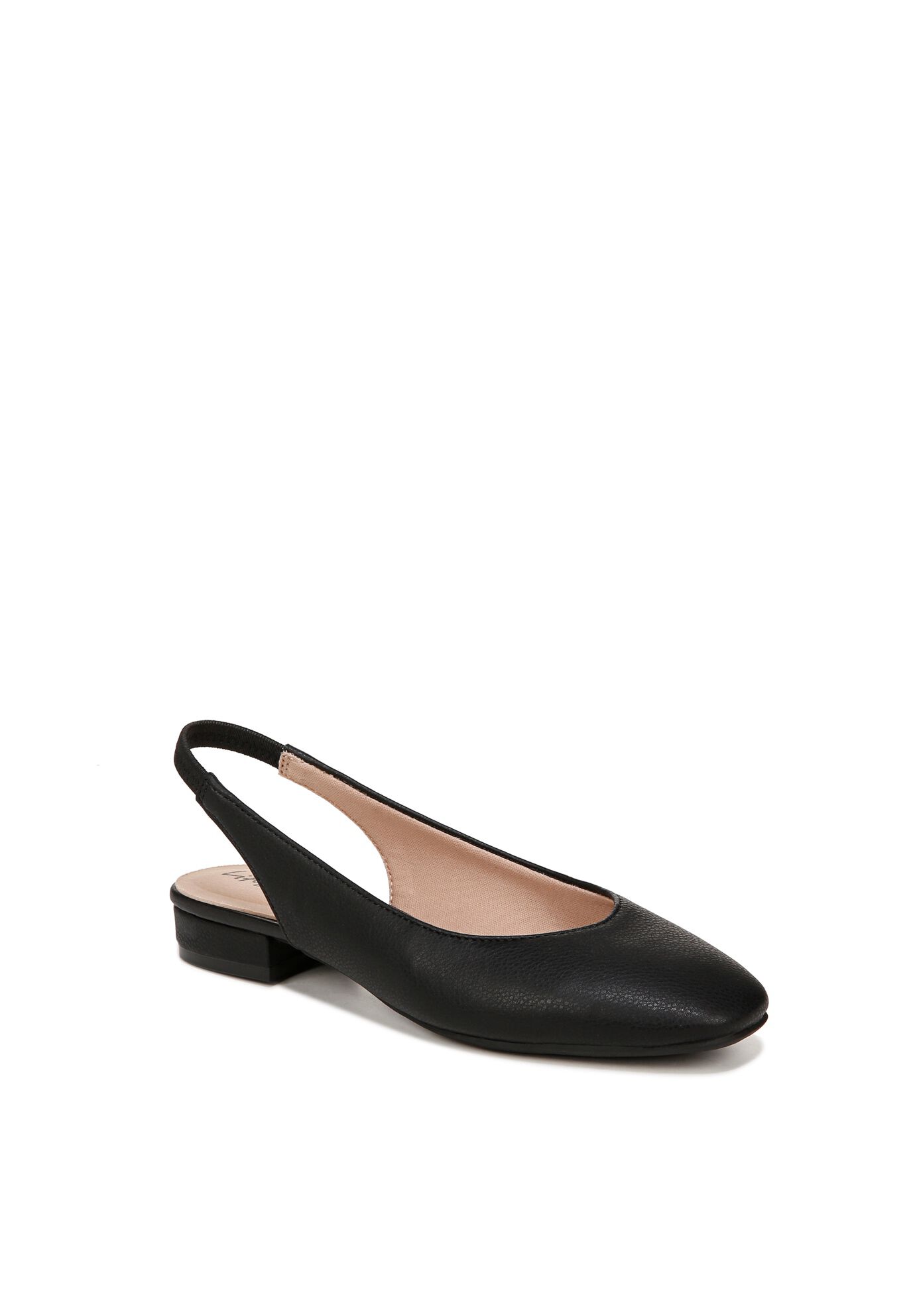 Claire Sling Back Flat, BLACK FAUX LEATHER, hi-res image number 0