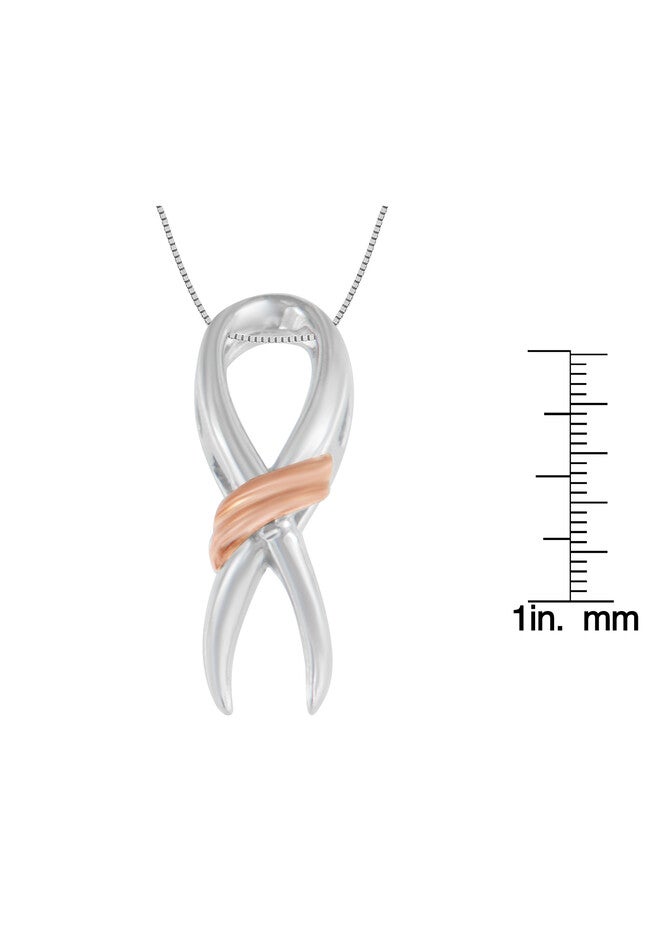 Two-Toned Silver Bow Pendant Necklace, , alternate image number null
