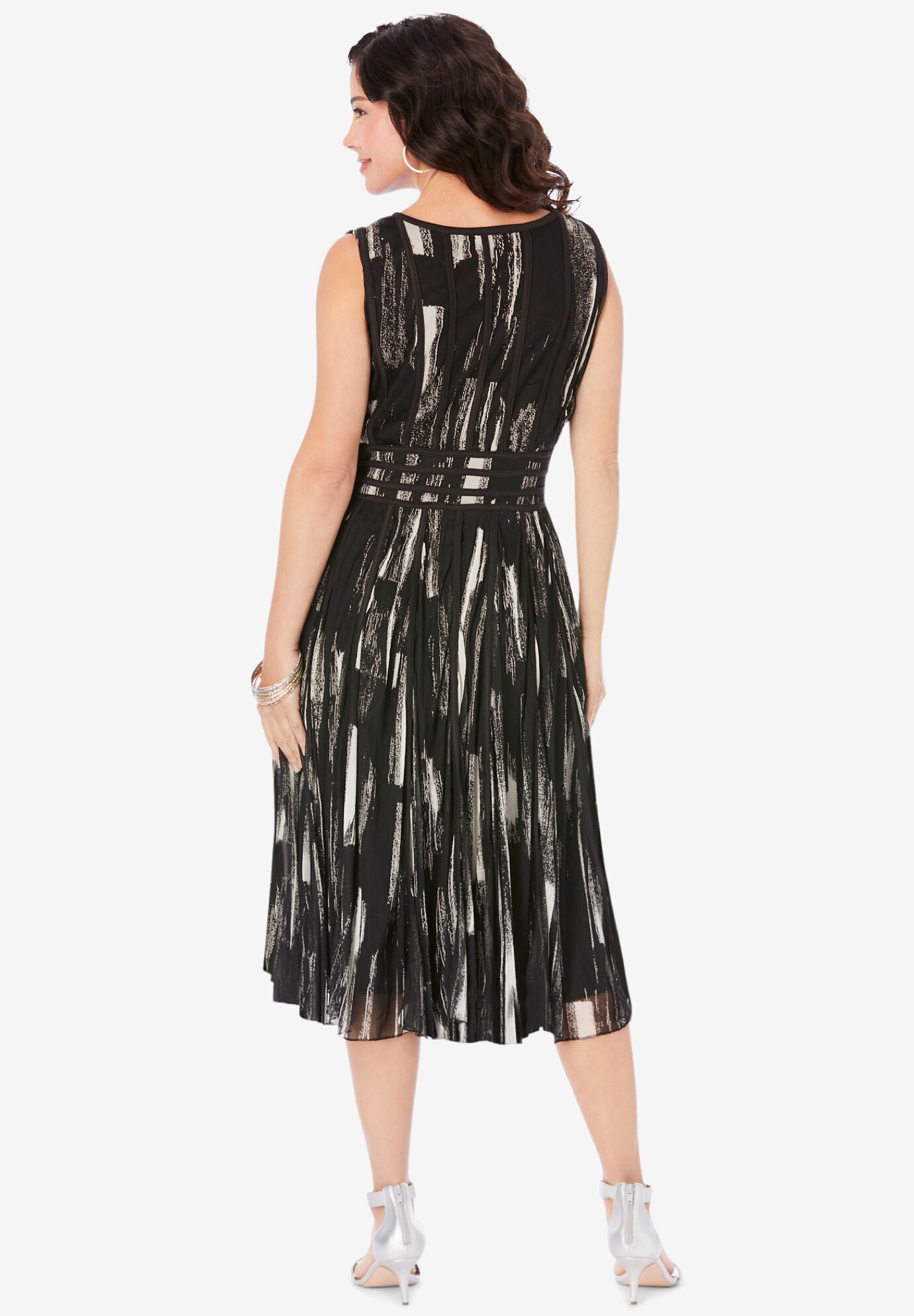 Printed Empire Waist Dress, , on-hover image number 1