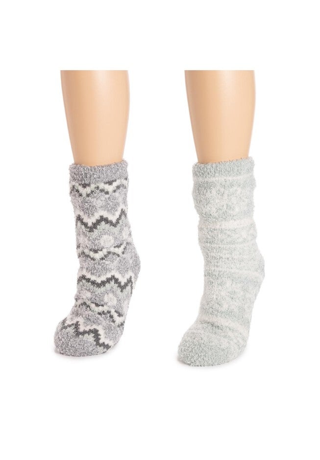 2 Pair Pack Cozy Sherpa Lined Cabin Socks, , on-hover image number null