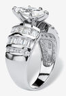 Platinum over Silver Marquise Cut Engagement Ring, , on-hover image number null