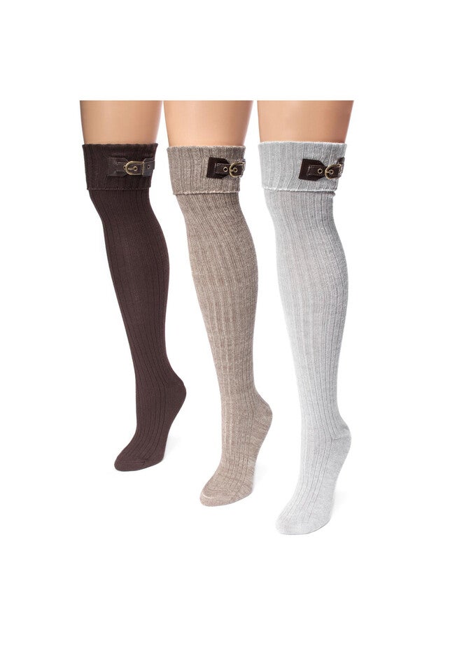 Cuff Over The Knee Slippers Socks, NEUTRAL, hi-res image number 0