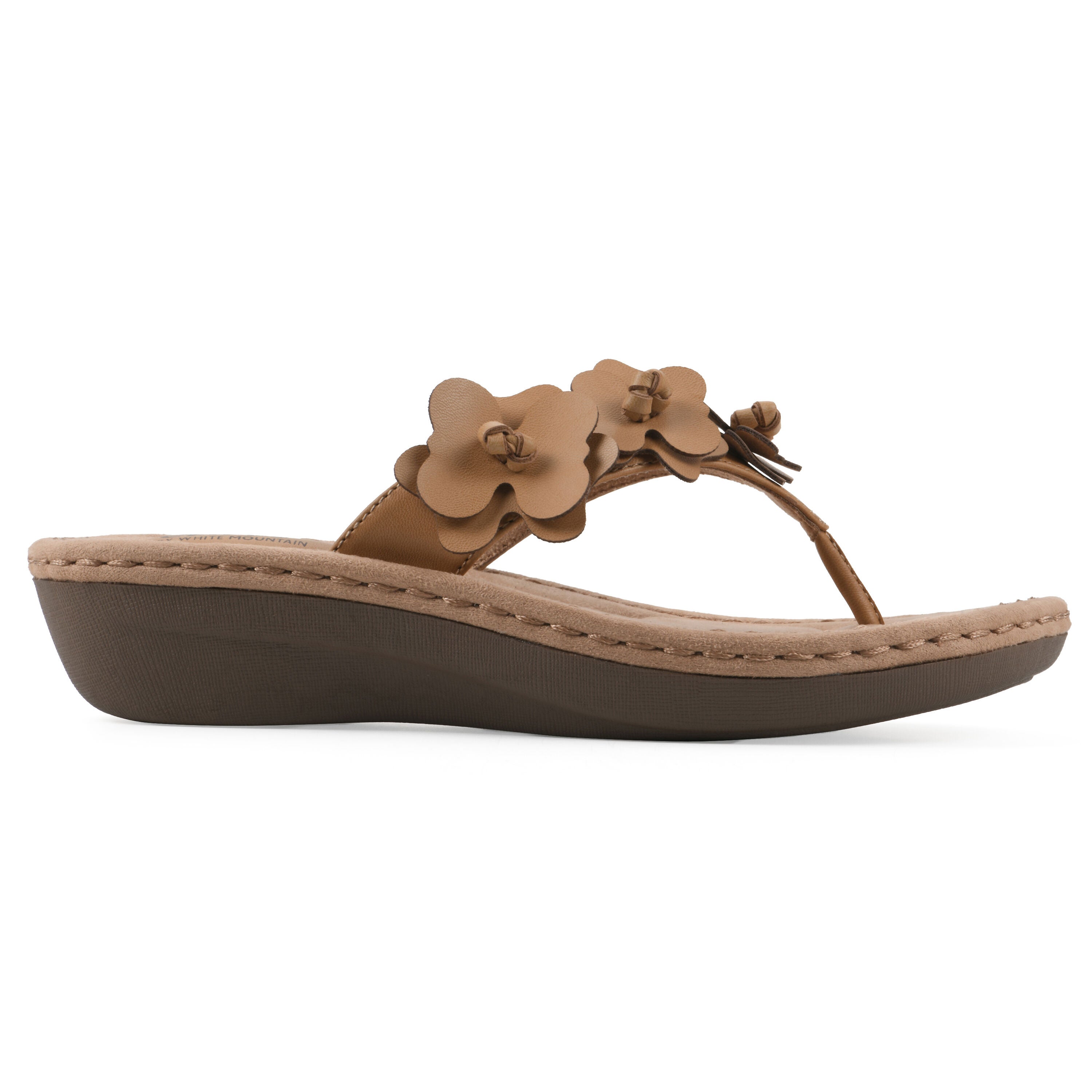 Cassilia Floral Mini Wedge Sandal, CASHEW SMOOTH, alternate image number 2