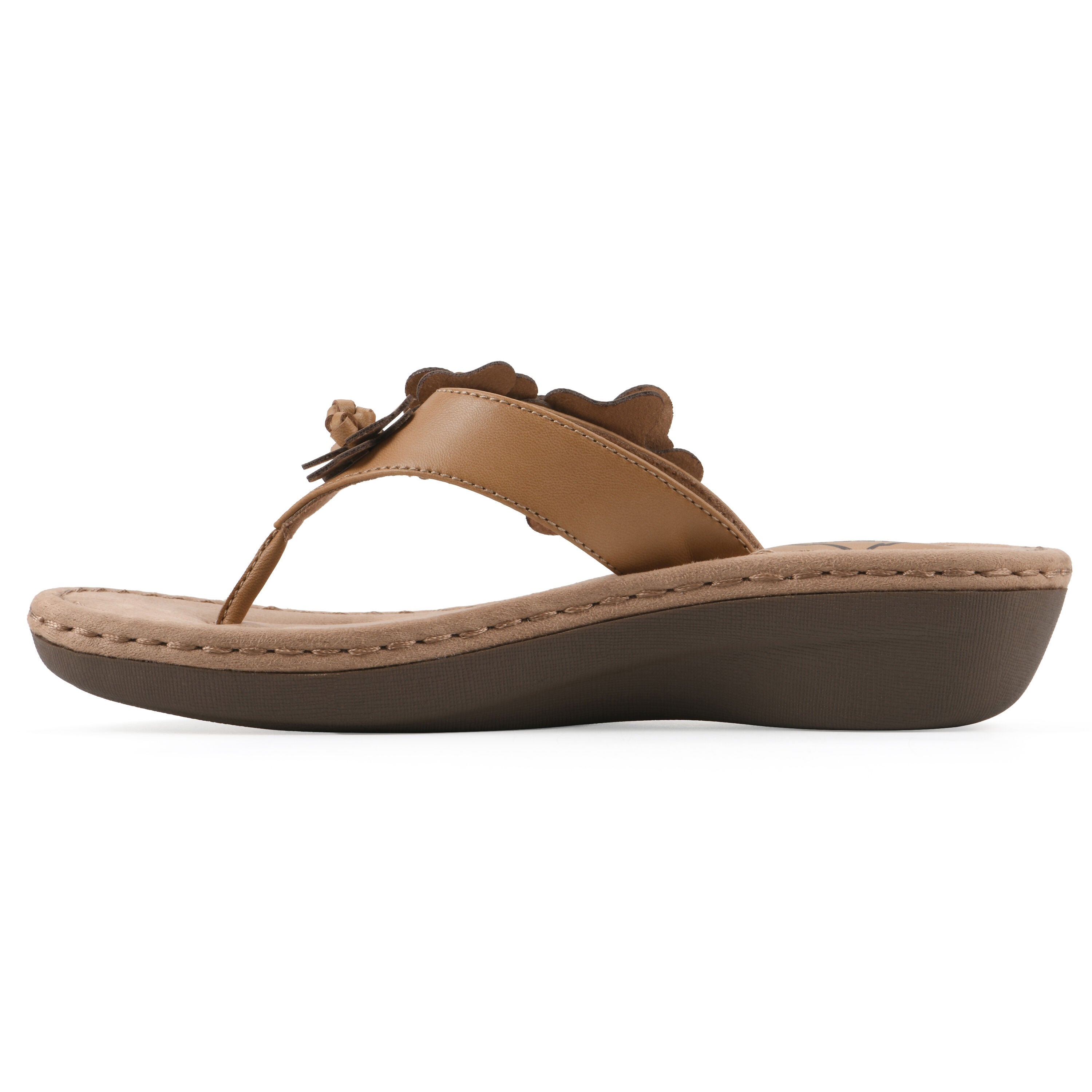 Cassilia Floral Mini Wedge Sandal, CASHEW SMOOTH, alternate image number 3