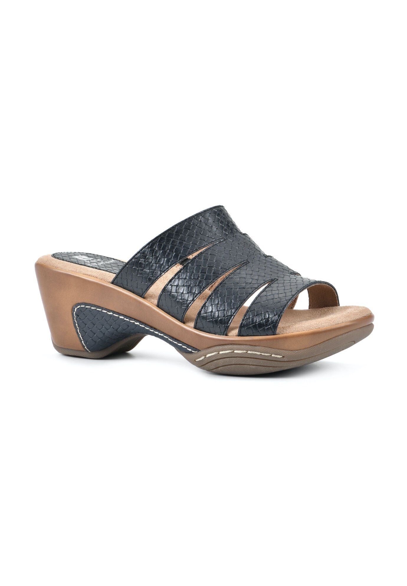 White Mountain Valora Mule Sandal, BLACK WOVEN, hi-res image number 0