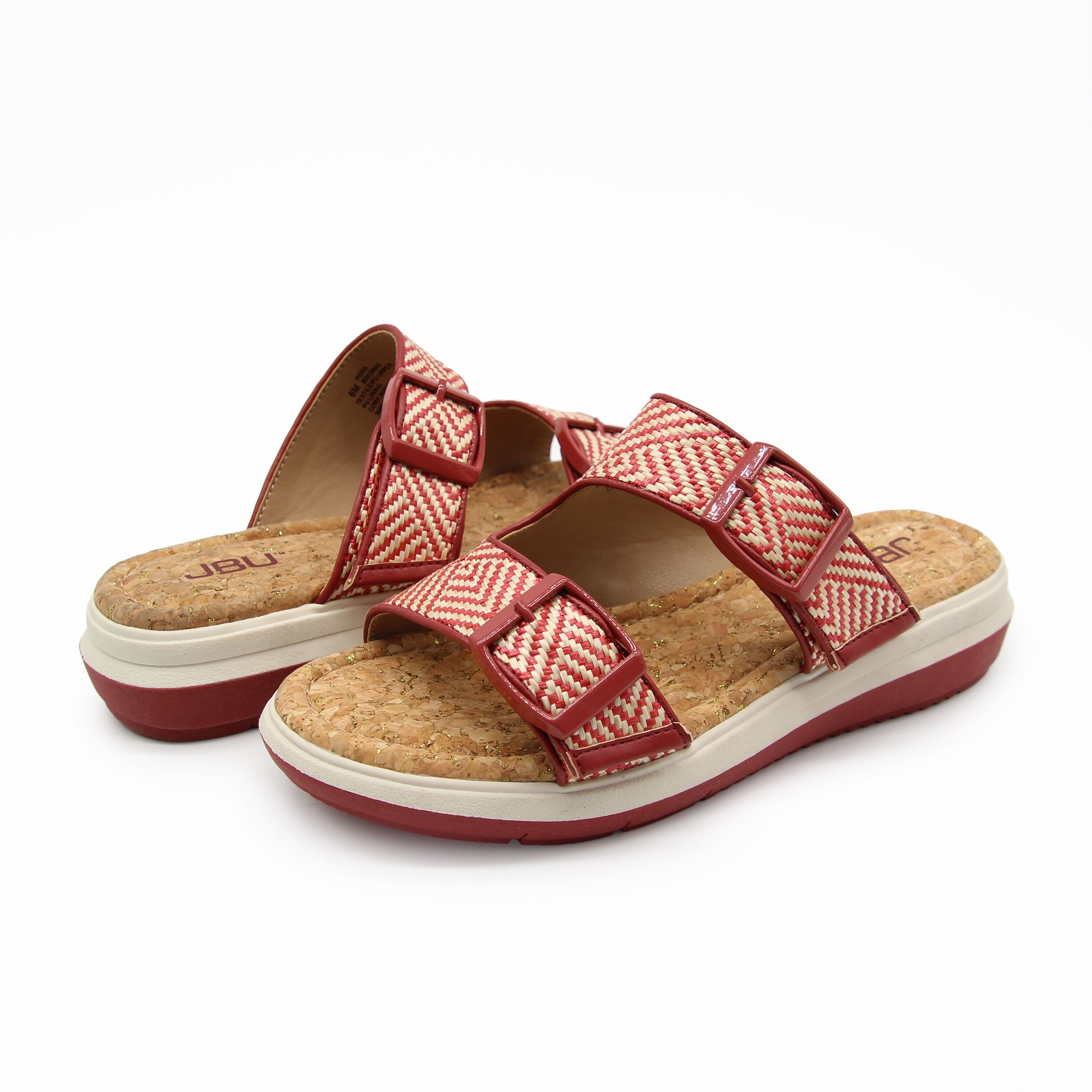 Kona Sandal, RED CREAM RAFFIA, alternate image number 7
