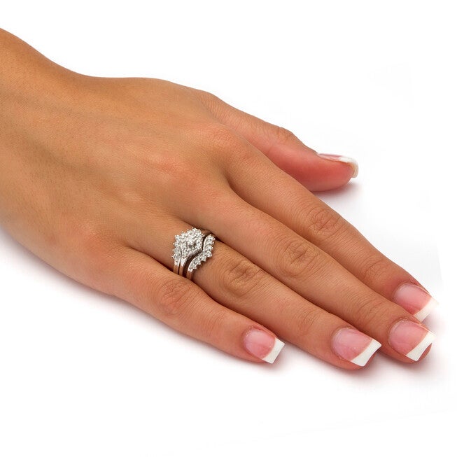 1/5 TCW Round Diamond Bridal 3-Pc. Set Platinum-plated Sterling Silver, WHITE, alternate image number null