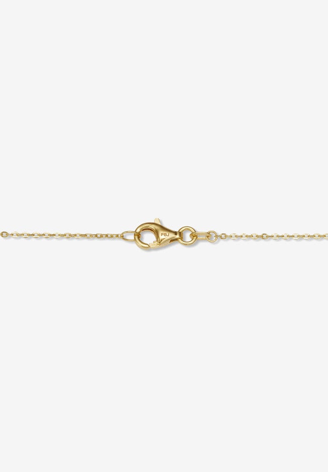 .61 Tcw Cz Genuine Green Jade 18K Gold-Plated Bee Pendant Necklace, 18 Inches, , on-hover image number null
