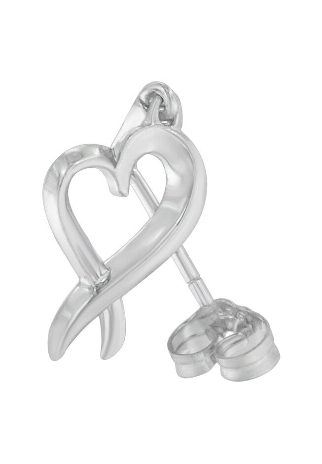Sterling Silver Dangle-Heart Earrings, , alternate image number 3