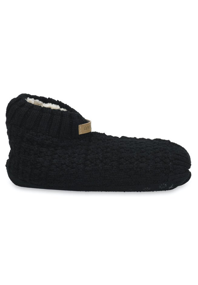 Textured Knit Slipper Bootie, BLACK, hi-res image number 0