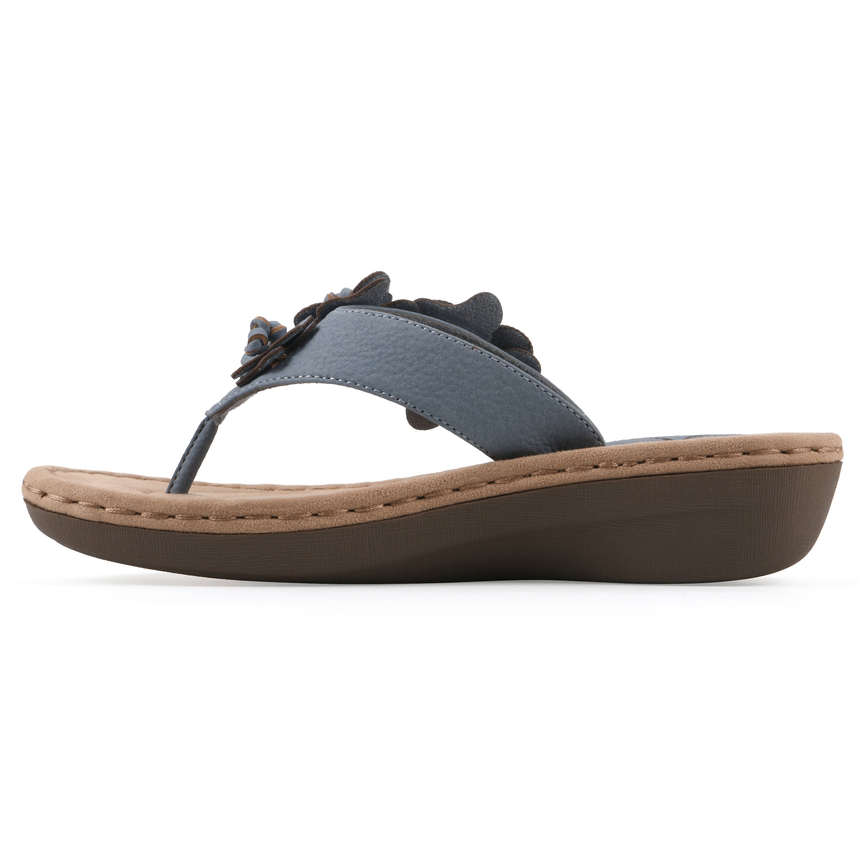 Cassilia Floral Mini Wedge Sandal, PERIWINKLE NUBUCK, alternate image number 3