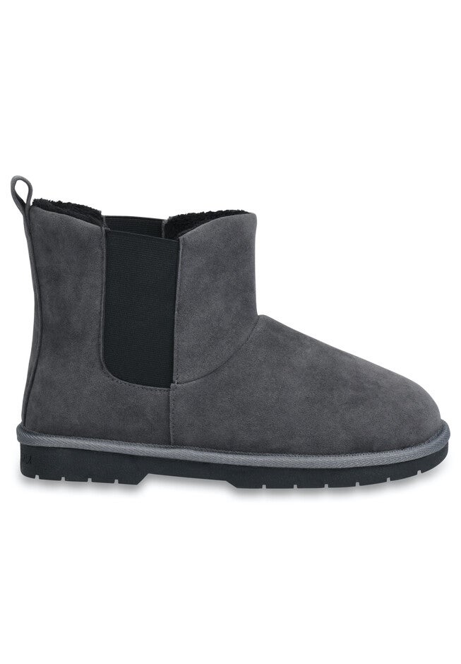 Faux Suede Double Gore Ankle Boot, , alternate image number null