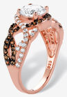Rose Gold-Plated Silver Ring Cubic Zirconia, , on-hover image number null