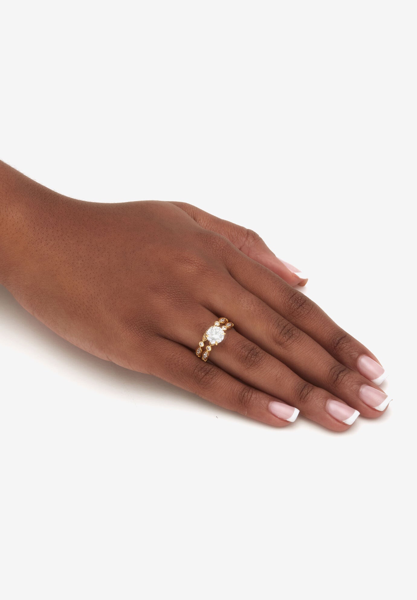 2.52 Tcw Round Cubic Zirconia Bridal Ring Set, , alternate image number 2