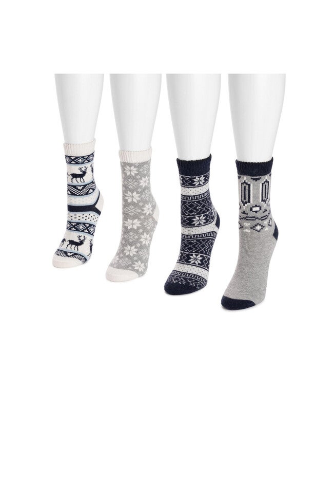 4 Pack Holiday Slipper Socks, , alternate image number null