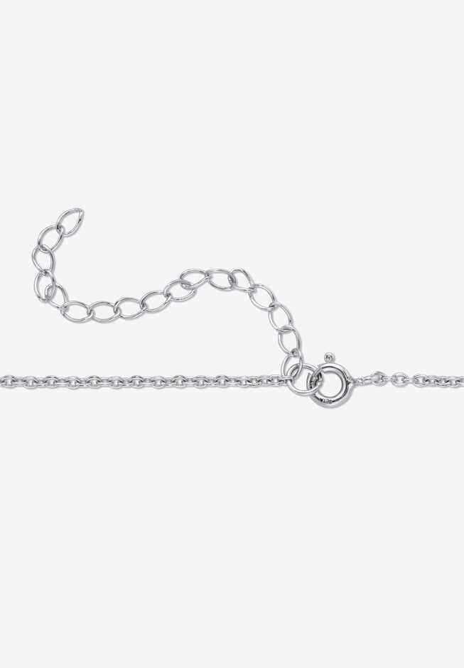 .925 Sterling Silver Diamond Accent "Mom" Pendant Necklace 18 inches - 20 inches, , on-hover image number null